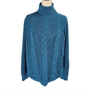 LOFT teal high neck sweater XL